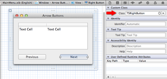 Integrating the Arrow Buttons in Xcode